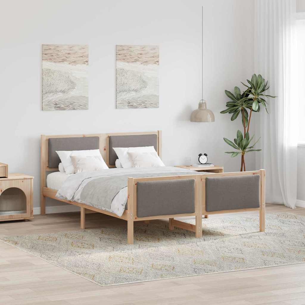 vidaXL Bedframe met hoofdeinde Lichtgrijs 200 x 200 cm Stof