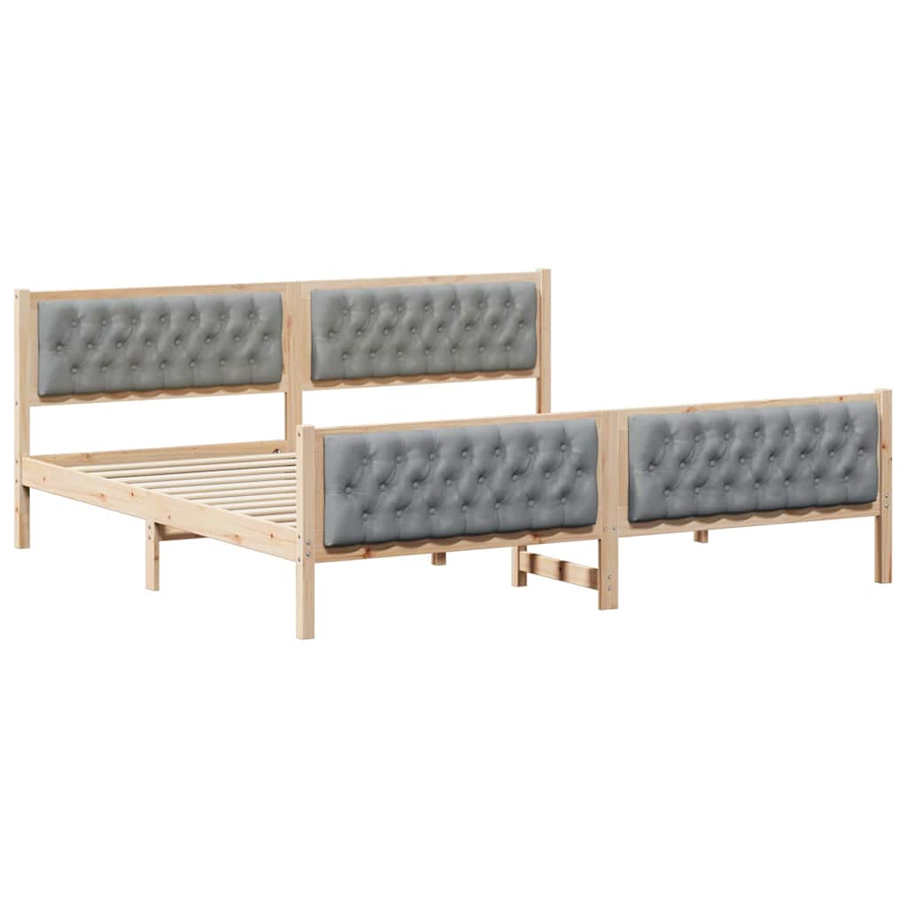 vidaXL Bedframe met hoofdeinde Lichtgrijs 75 x 190 cm Stof