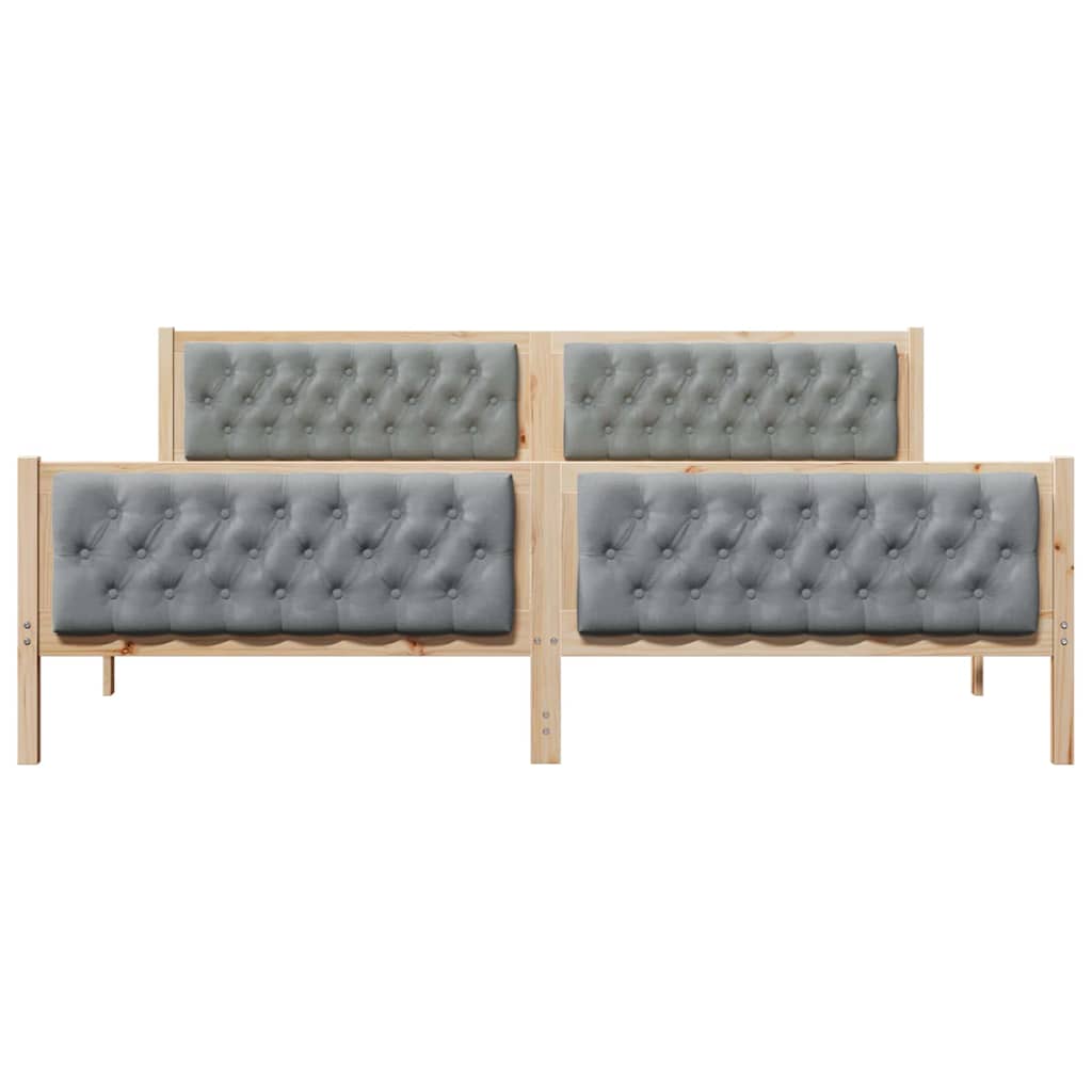vidaXL Bedframe met hoofdeinde Lichtgrijs 75 x 190 cm Stof