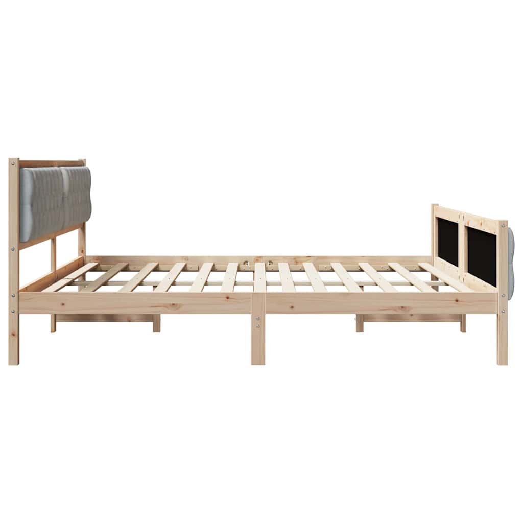 vidaXL Bedframe met hoofdeinde Lichtgrijs 75 x 190 cm Stof