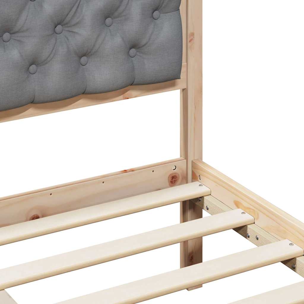 vidaXL Bedframe met hoofdeinde Lichtgrijs 75 x 190 cm Stof
