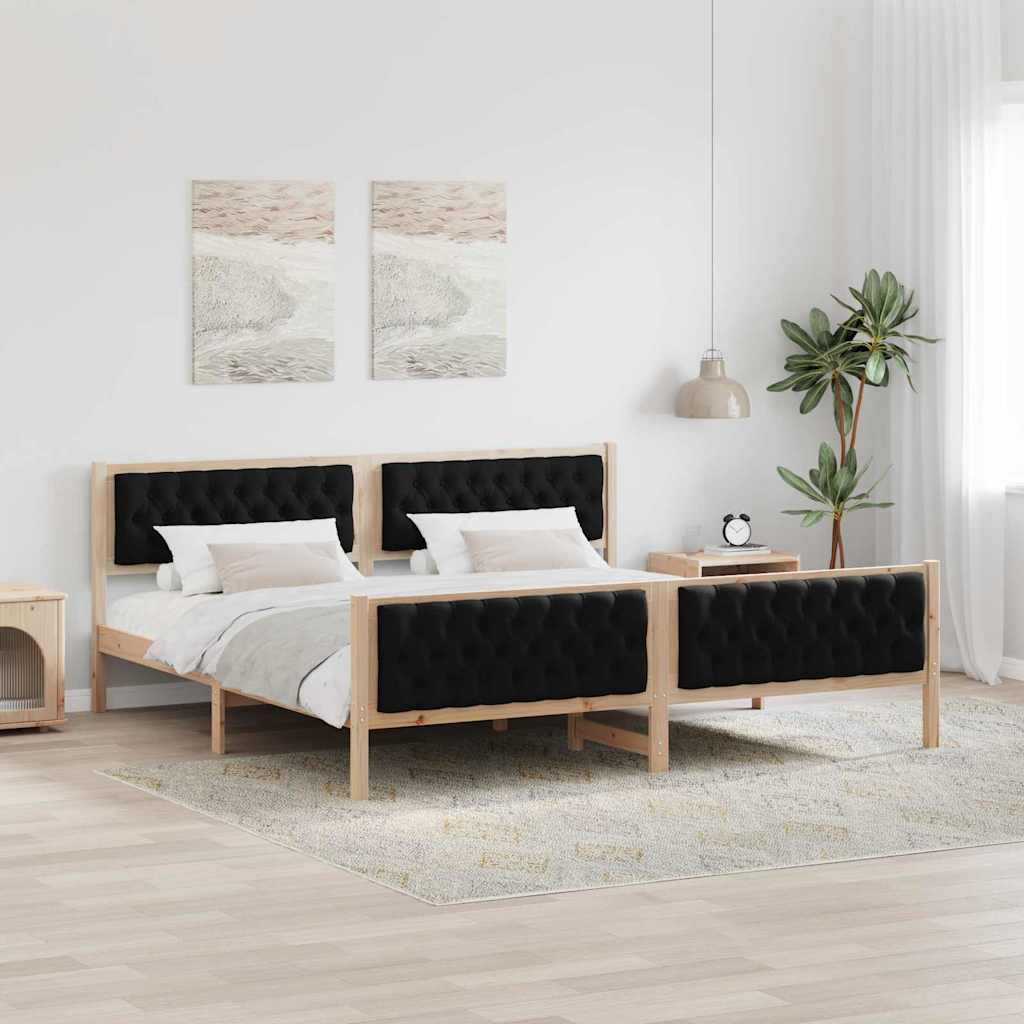 vidaXL Bedframe met hoofdeinde Lichtgrijs 75 x 190 cm Stof