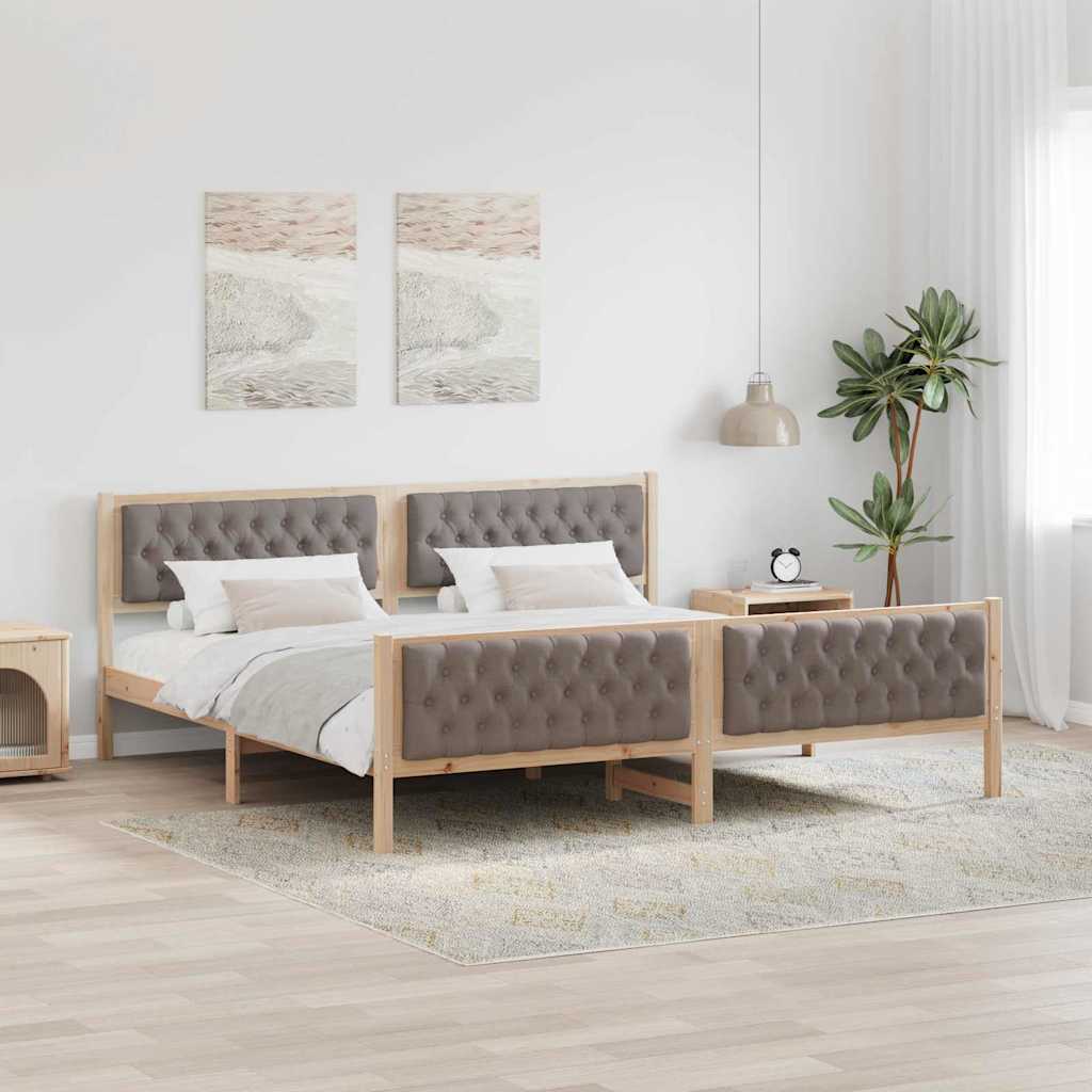 vidaXL Bedframe met hoofdeinde Lichtgrijs 75 x 190 cm Stof