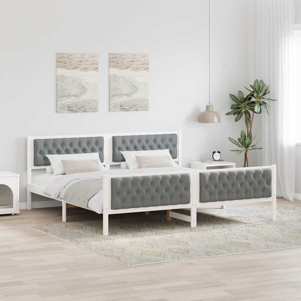 vidaXL Bedframe met hoofdeinde Lichtgrijs 75 x 190 cm Stof