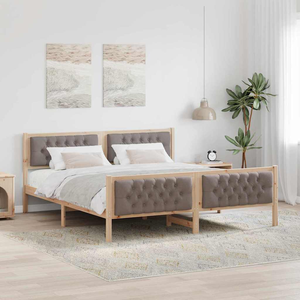 vidaXL Bedframe met hoofdeinde Lichtgrijs 75 x 190 cm Stof