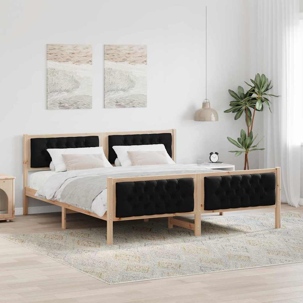 vidaXL Bedframe met hoofdeinde Lichtgrijs 75 x 190 cm Stof