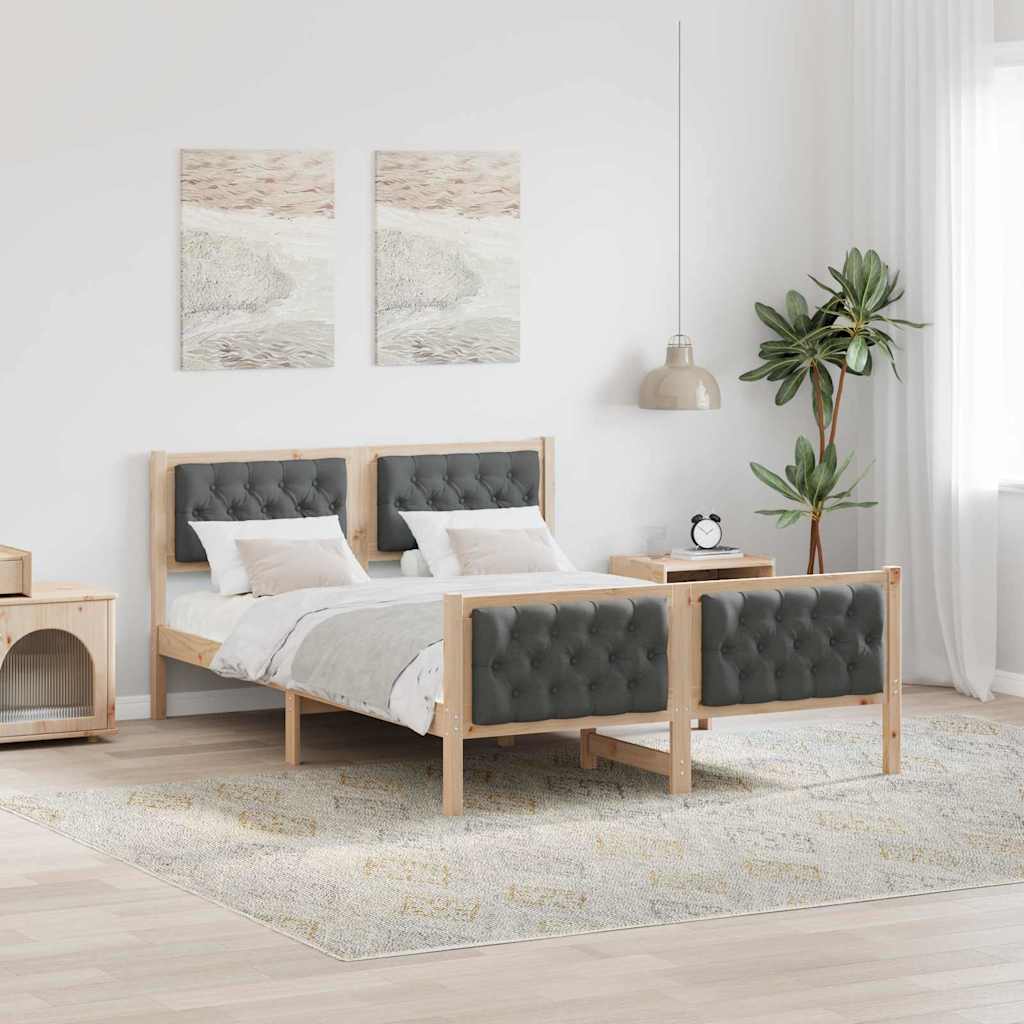 vidaXL Bedframe met hoofdeinde Lichtgrijs 75 x 190 cm Stof