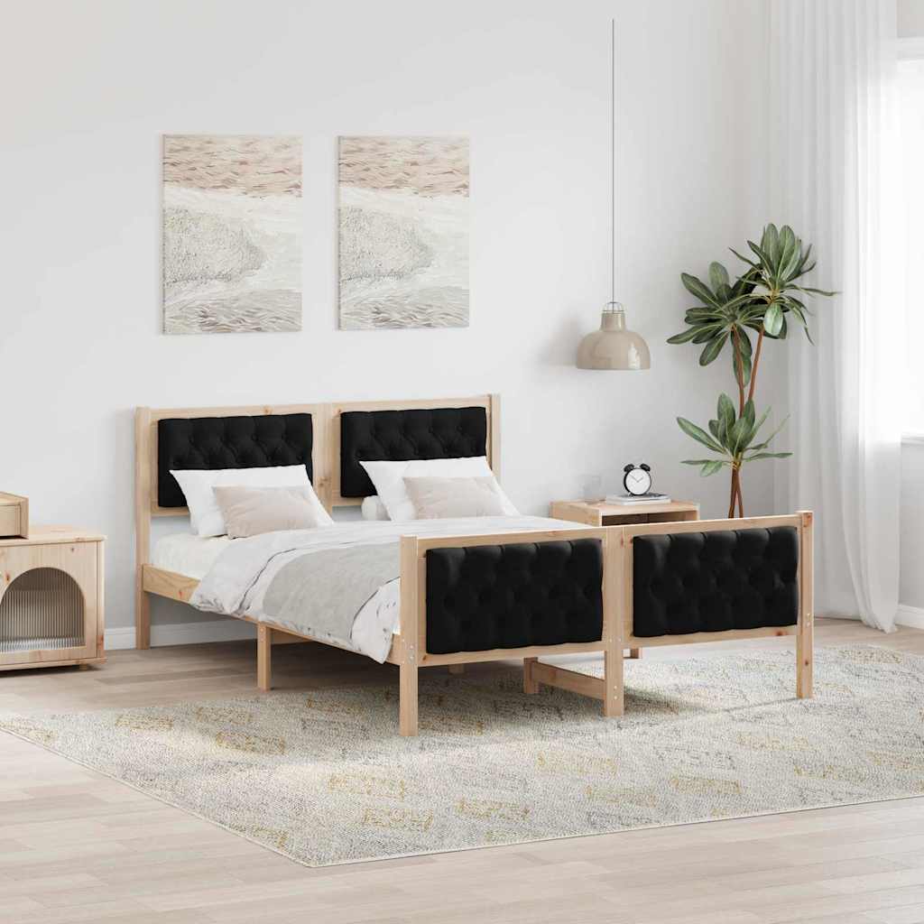vidaXL Bedframe met hoofdeinde Lichtgrijs 75 x 190 cm Stof