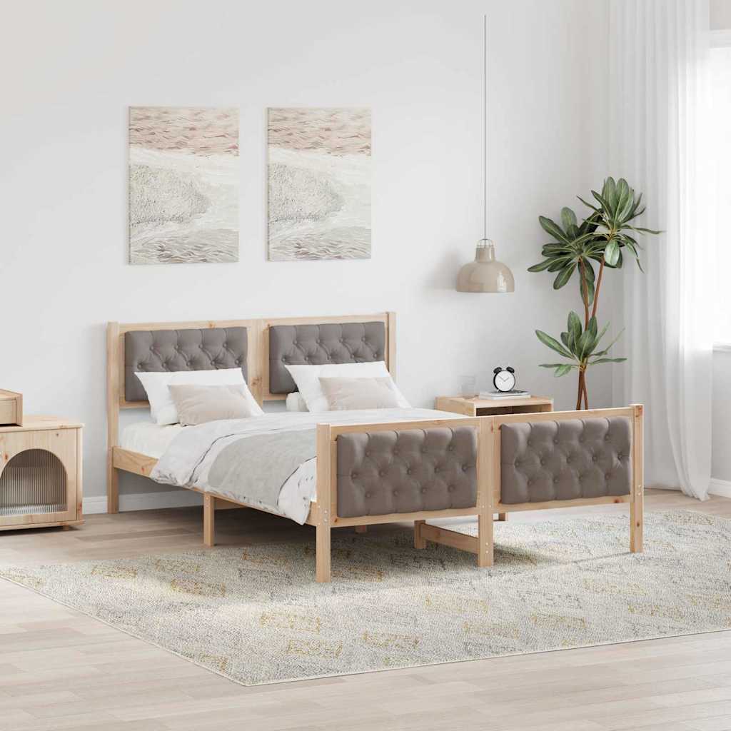 vidaXL Bedframe met hoofdeinde Lichtgrijs 75 x 190 cm Stof
