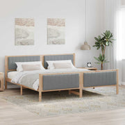 vidaXL Bedframe Bruin en lichtgrijs 200 x 200 cm Massief grenenhout