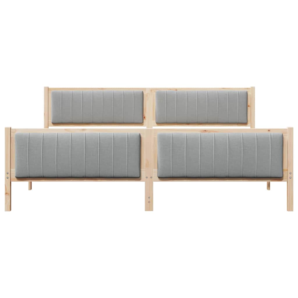 vidaXL Bedframe Bruin en lichtgrijs 200 x 200 cm Massief grenenhout