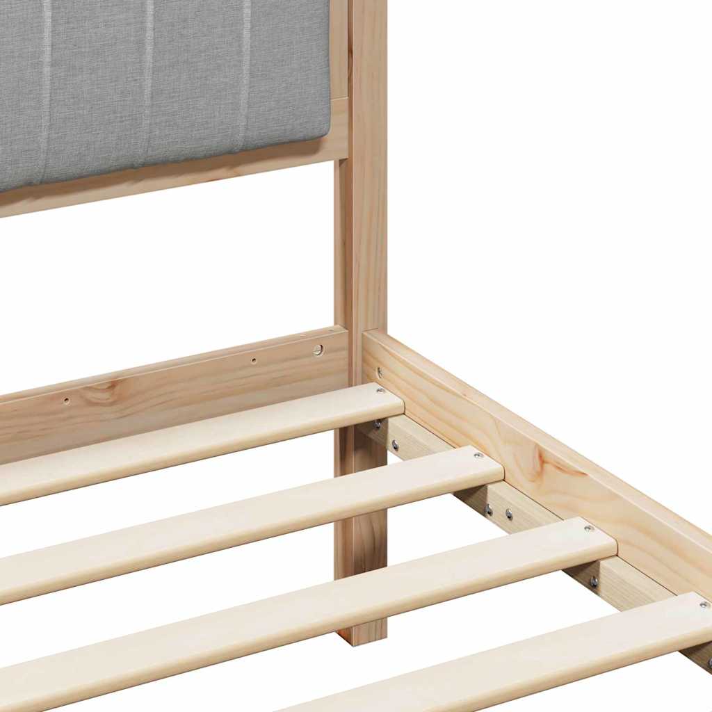 vidaXL Bedframe Bruin en lichtgrijs 200 x 200 cm Massief grenenhout