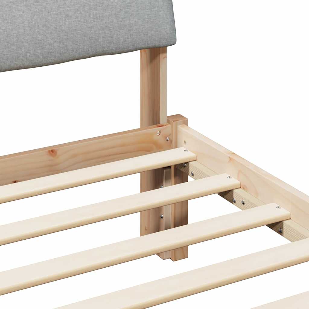 vidaXL Bedframe Bruin en lichtgrijs 200 x 200 cm Massief grenenhout