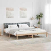 vidaXL Bedframe Bruin en lichtgrijs 200 x 200 cm Massief grenenhout