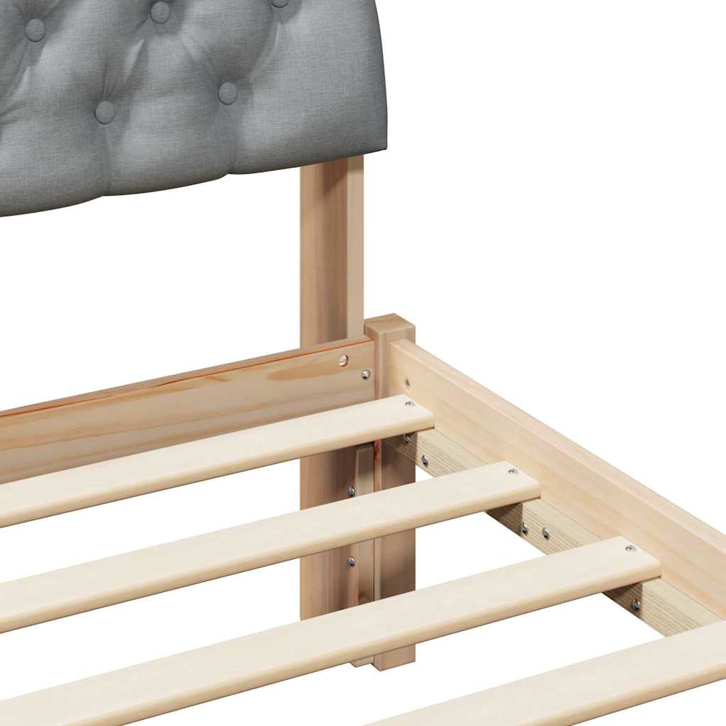 vidaXL Bedframe Bruin en lichtgrijs 200 x 200 cm Massief grenenhout
