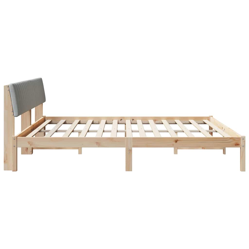 vidaXL Bedframe Bruin en lichtgrijs 200 x 200 cm Massief grenenhout