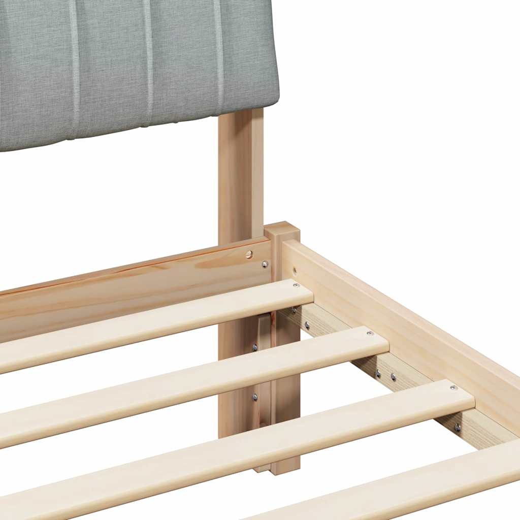 vidaXL Bedframe Bruin en lichtgrijs 200 x 200 cm Massief grenenhout