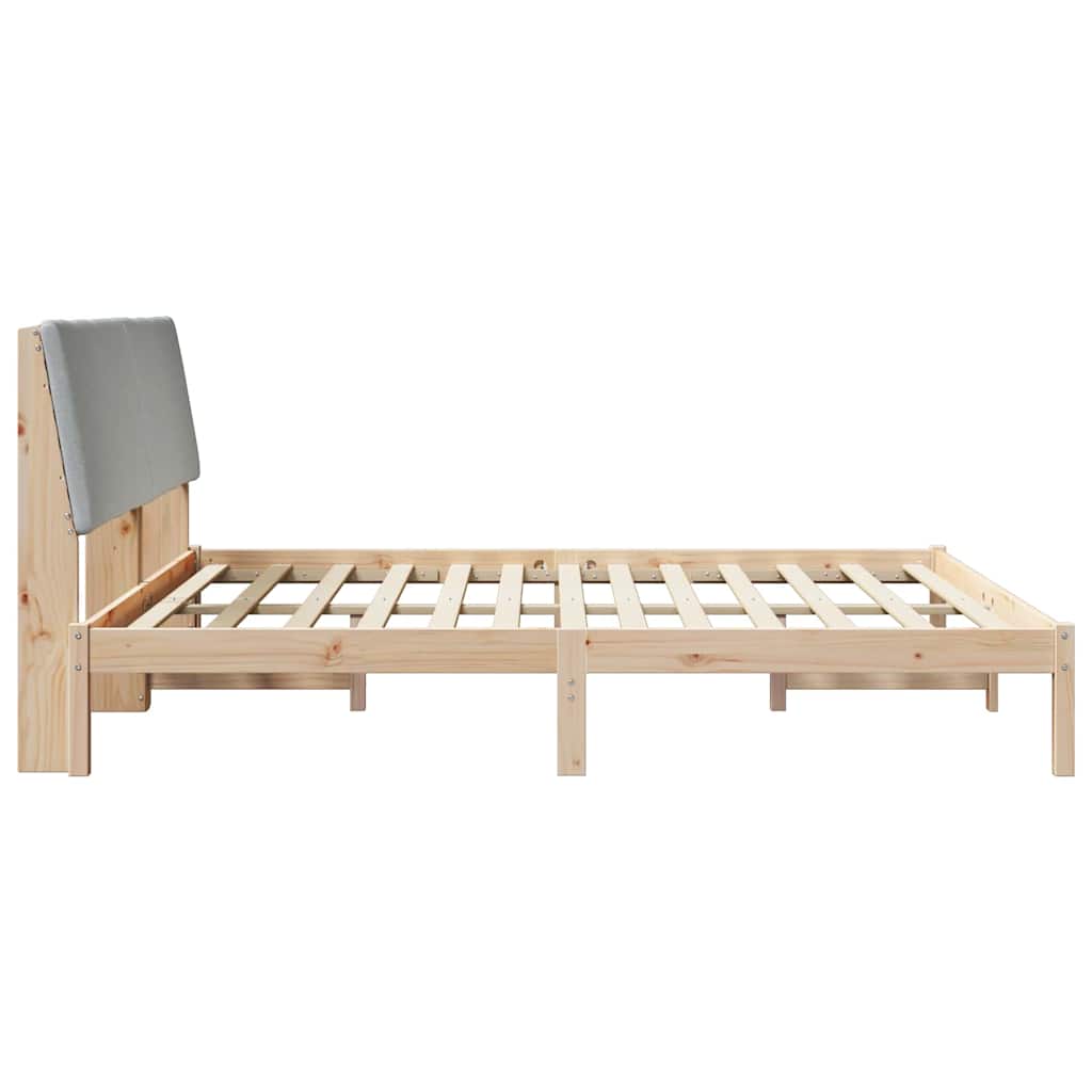 vidaXL Bedframe Bruin en lichtgrijs 200 x 200 cm Massief grenenhout