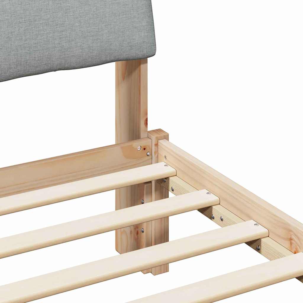 vidaXL Bedframe Bruin en lichtgrijs 200 x 200 cm Massief grenenhout