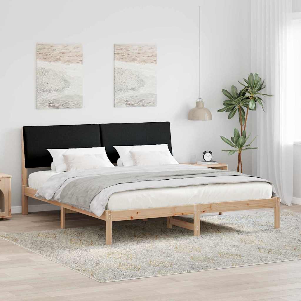 vidaXL Bedframe Bruin en lichtgrijs 200 x 200 cm Massief grenenhout