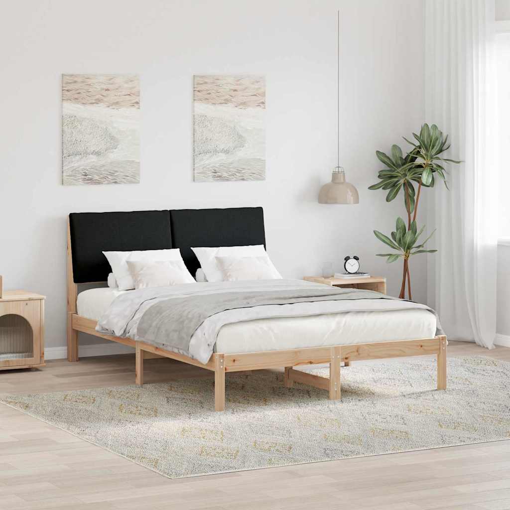 vidaXL Bedframe Bruin en lichtgrijs 200 x 200 cm Massief grenenhout