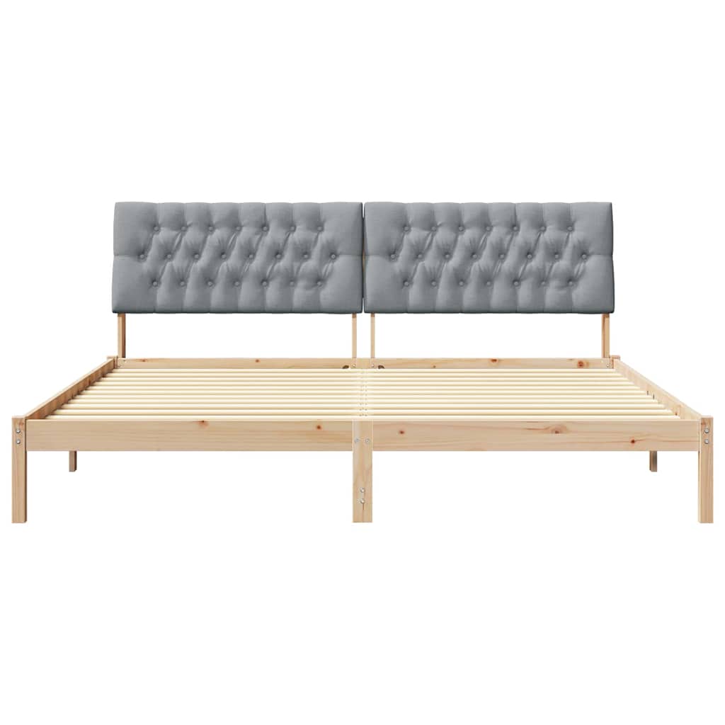 vidaXL Bedframe met Gevoerd Hoofdgedeelte Bruin 200 x 200 cm