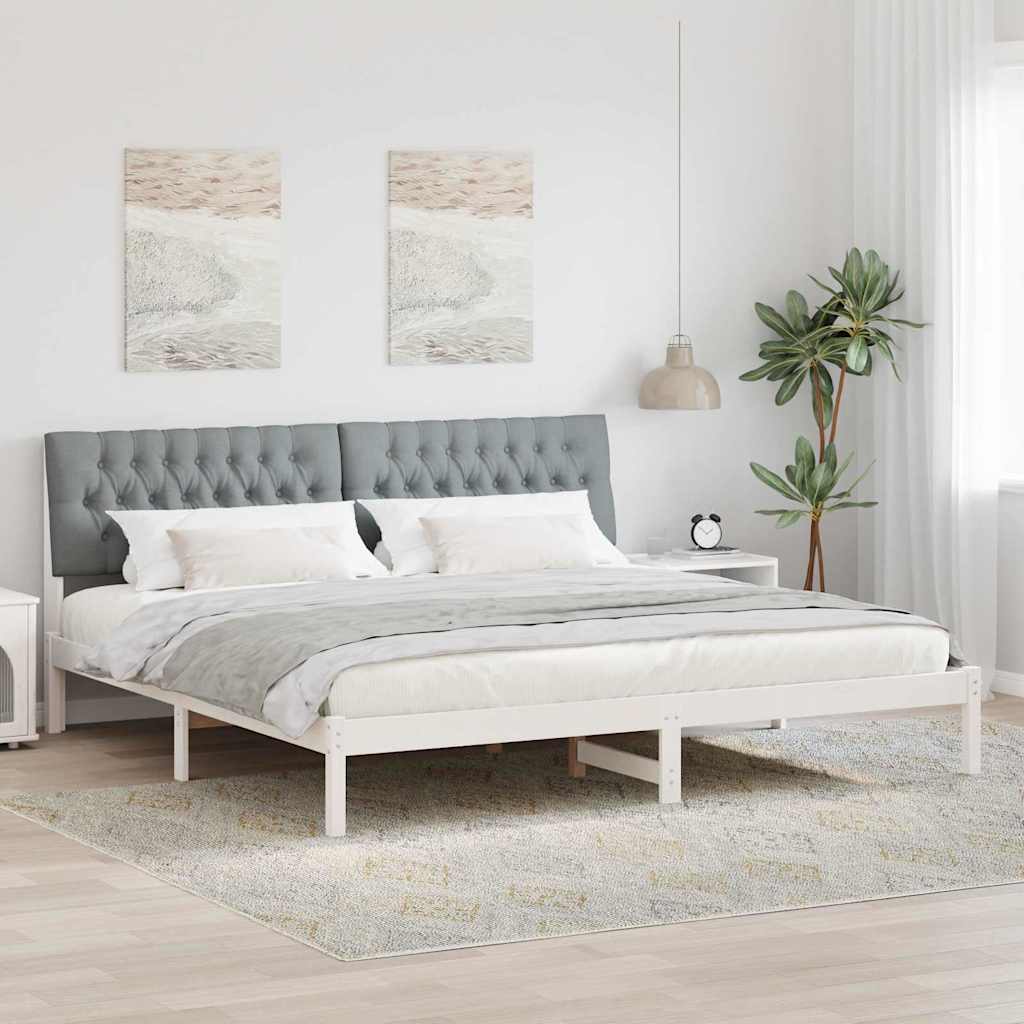 vidaXL Bedframe met Gevoerd Hoofdgedeelte Bruin 200 x 200 cm