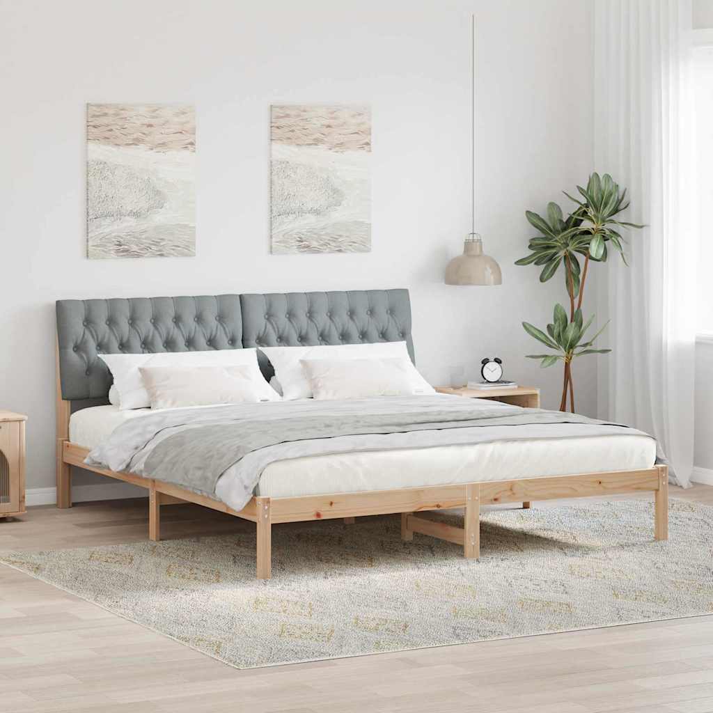 vidaXL Bedframe met Gevoerd Hoofdgedeelte Bruin 200 x 200 cm