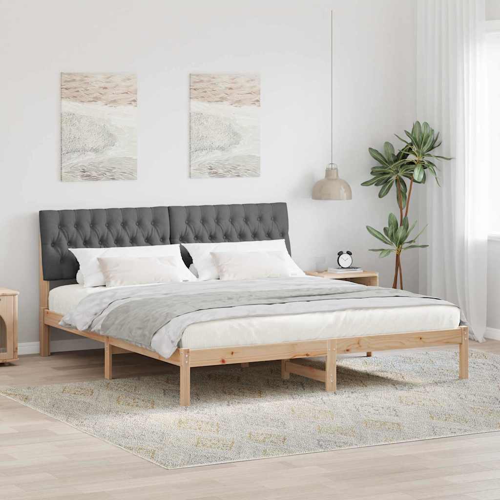 vidaXL Bedframe met Gevoerd Hoofdgedeelte Bruin 200 x 200 cm