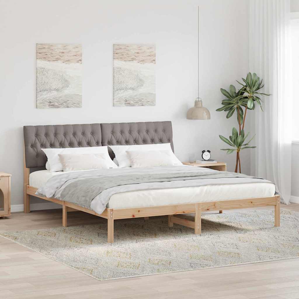 vidaXL Bedframe met Gevoerd Hoofdgedeelte Bruin 200 x 200 cm