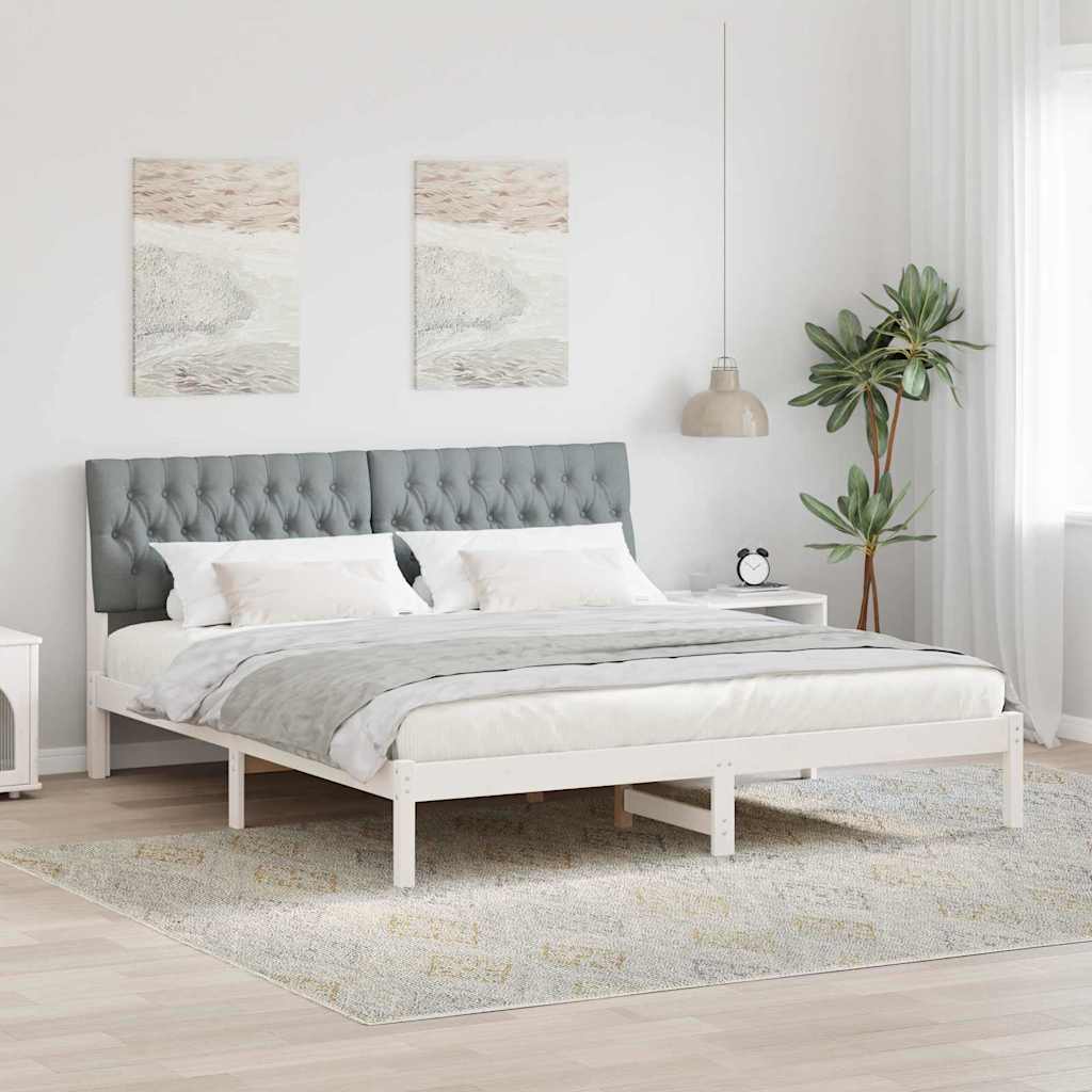vidaXL Bedframe met Gevoerd Hoofdgedeelte Bruin 200 x 200 cm