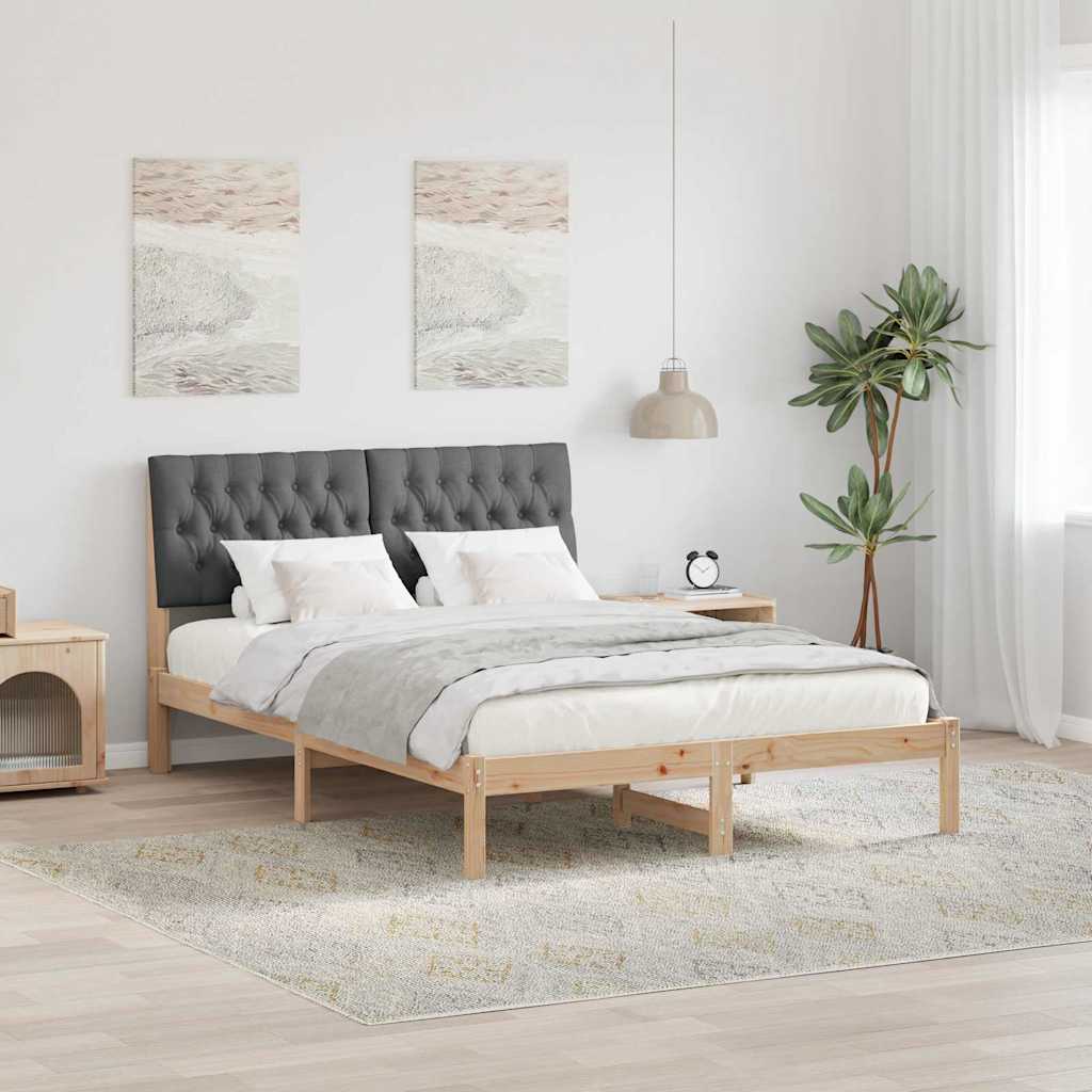vidaXL Bedframe met Gevoerd Hoofdgedeelte Bruin 200 x 200 cm