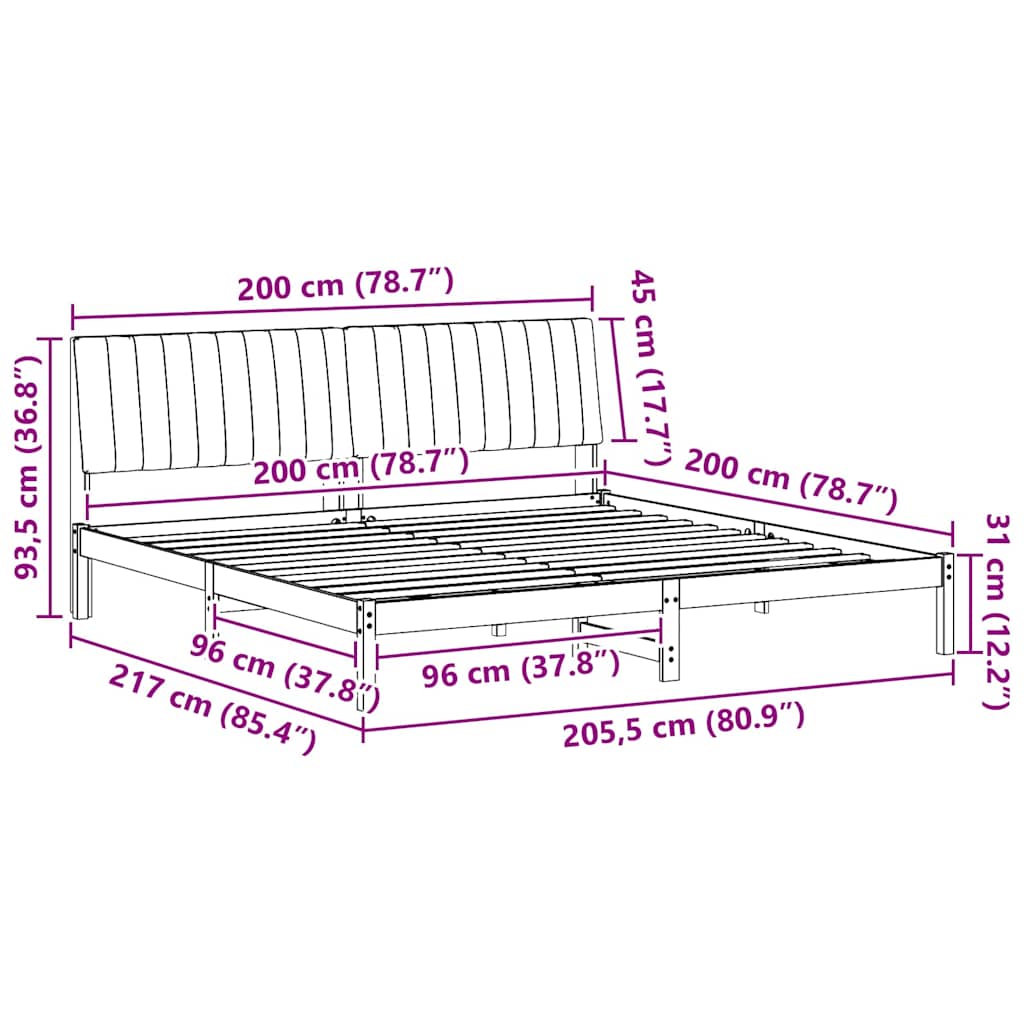 vidaXL Bedframe met hoofdeinde Bruin 75 x 190 cm Stof