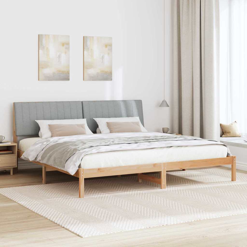 vidaXL Bedframe met hoofdeinde Bruin 75 x 190 cm Stof