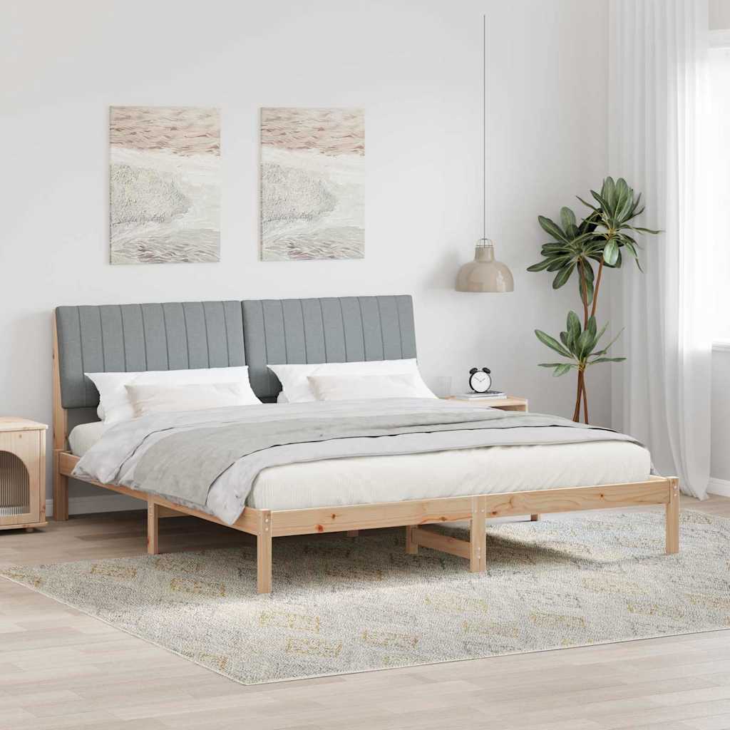 vidaXL Bedframe met hoofdeinde Bruin 75 x 190 cm Stof