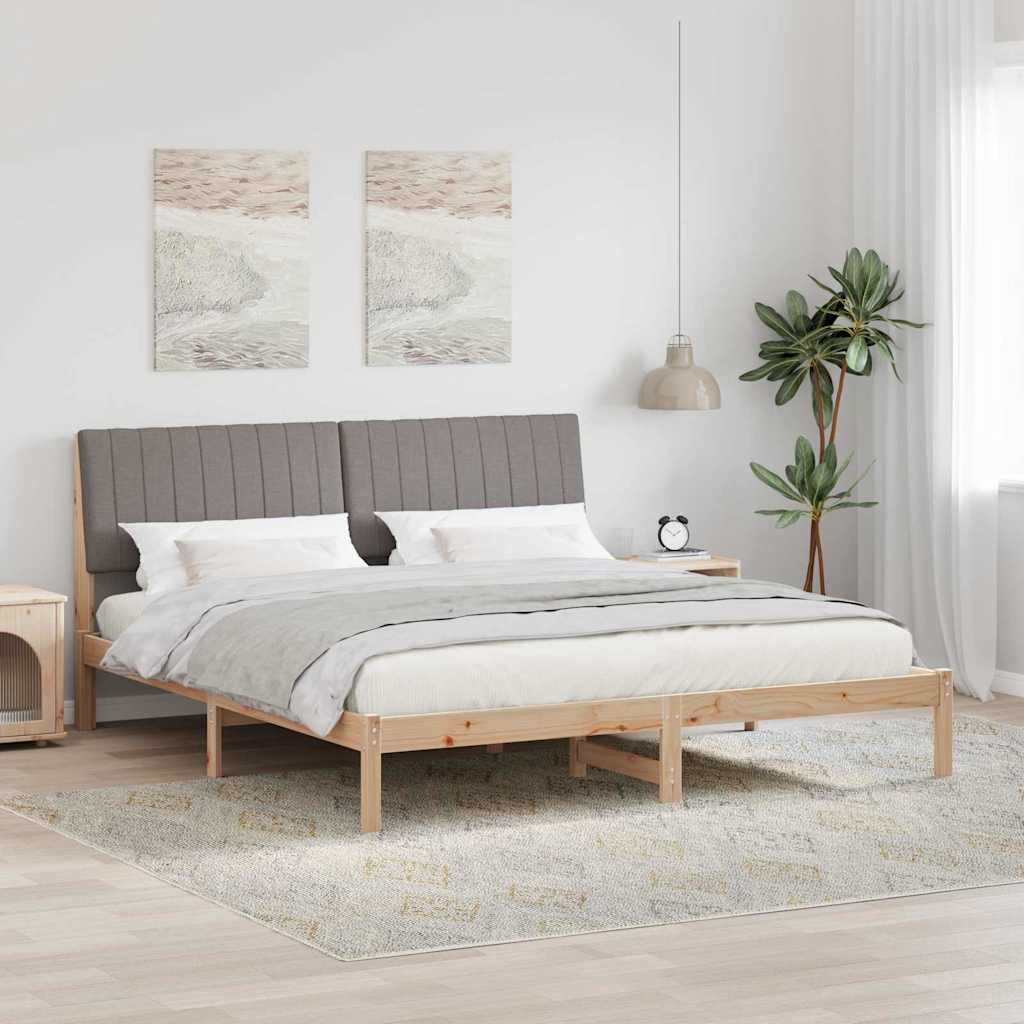 vidaXL Bedframe met hoofdeinde Bruin 75 x 190 cm Stof