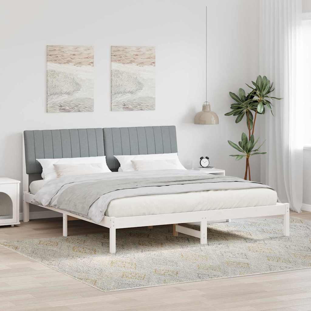 vidaXL Bedframe met hoofdeinde Bruin 75 x 190 cm Stof