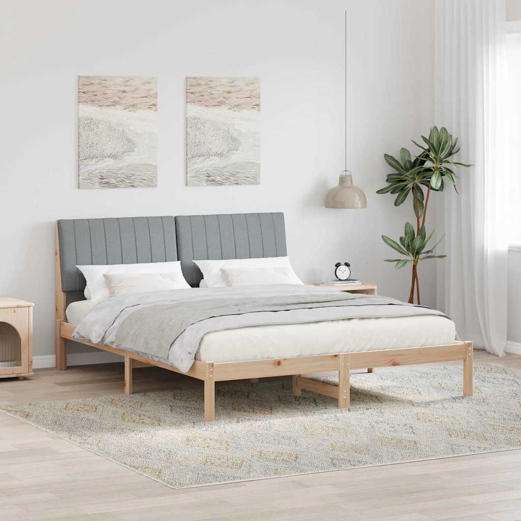 vidaXL Bedframe met hoofdeinde Bruin 75 x 190 cm Stof
