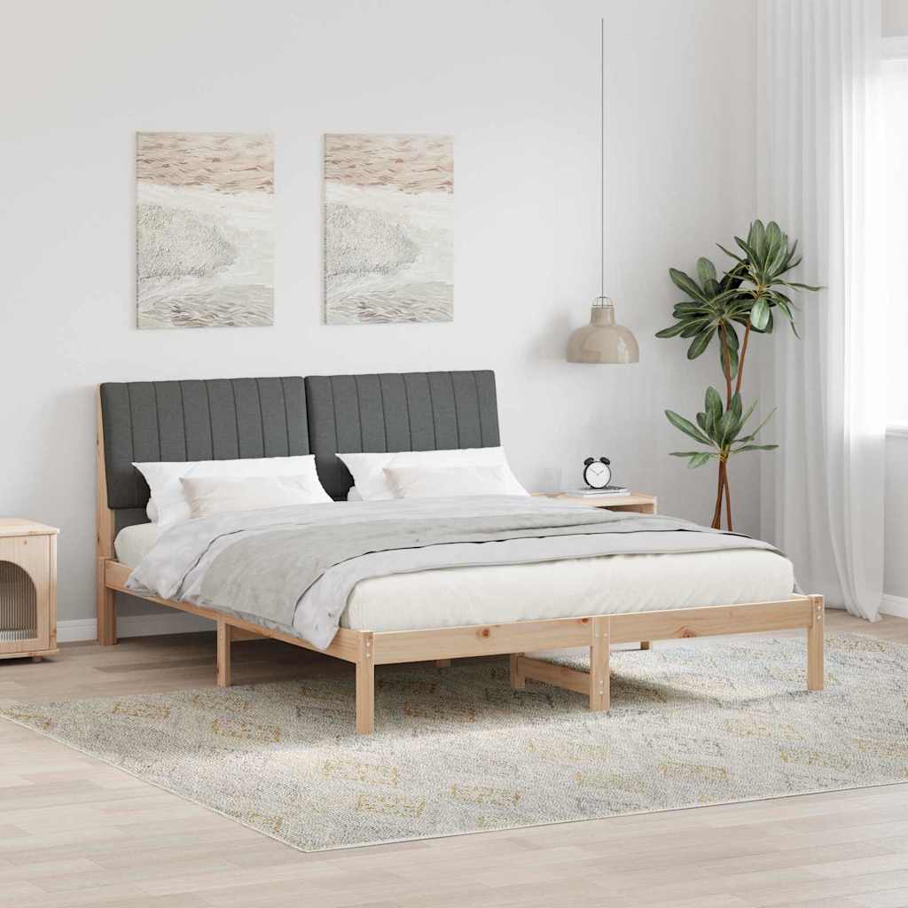 vidaXL Bedframe met hoofdeinde Bruin 75 x 190 cm Stof