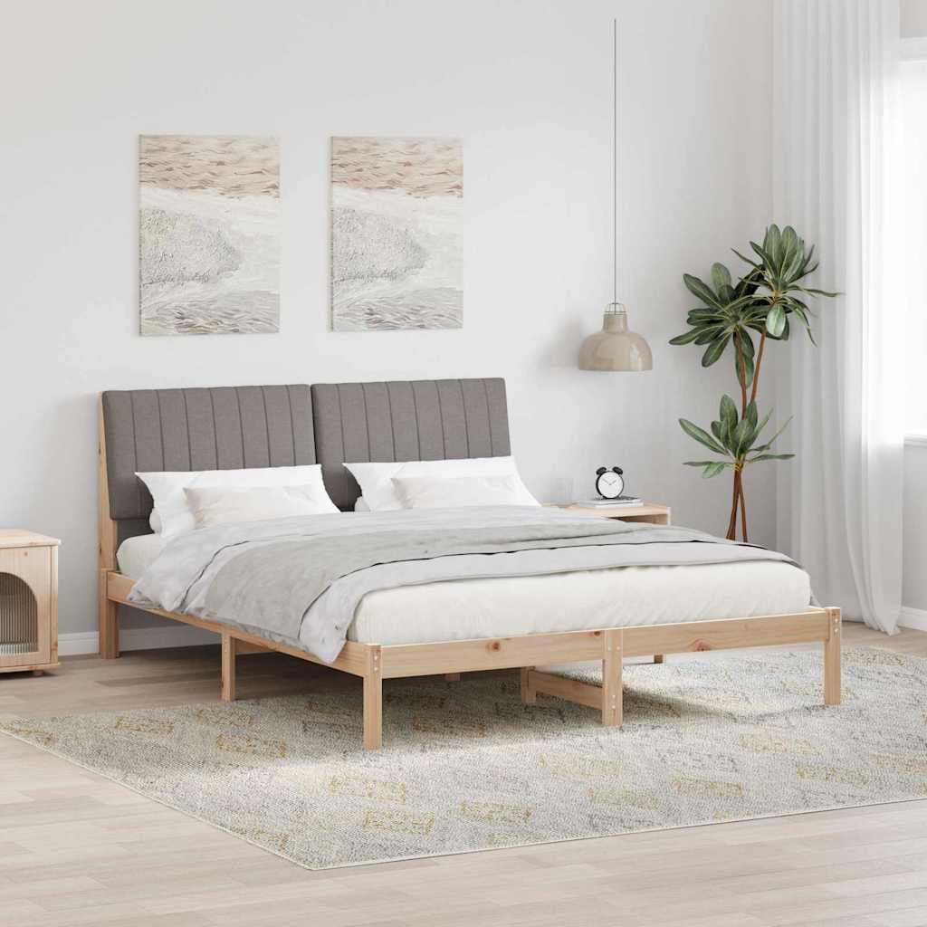 vidaXL Bedframe met hoofdeinde Bruin 75 x 190 cm Stof