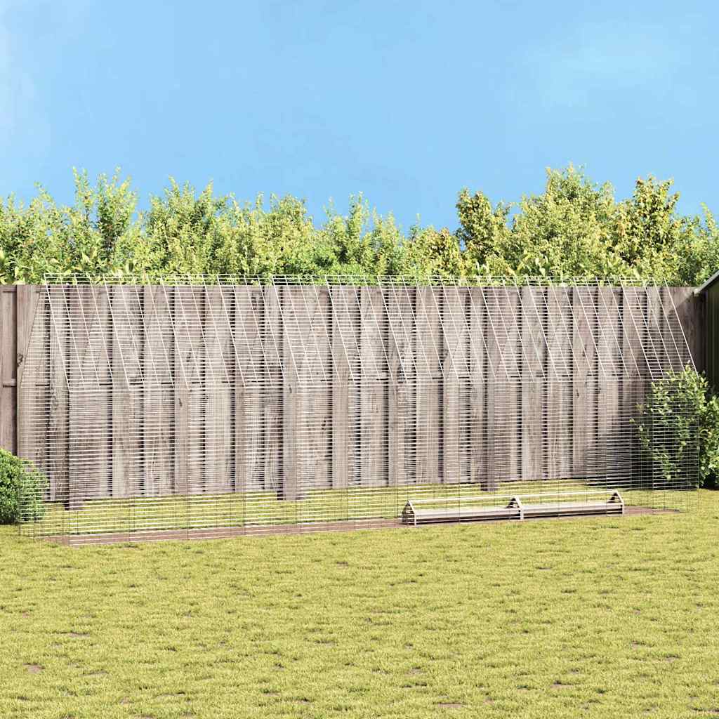 vidaXL Kippenhok 2 pcs Zilver 600 x 100 x 210 cm Gegalvaniseerd staal