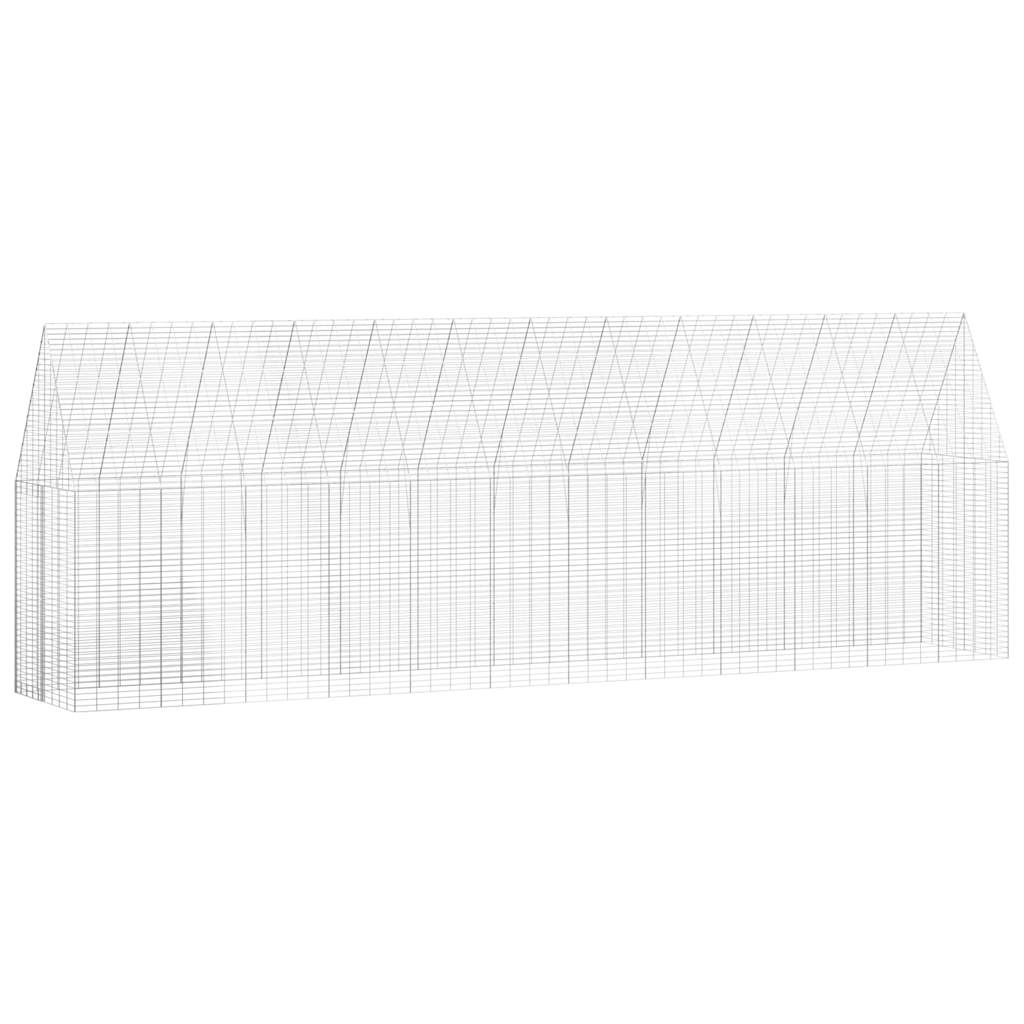 vidaXL Kippenhok 2 pcs Zilver 600 x 100 x 210 cm Gegalvaniseerd staal