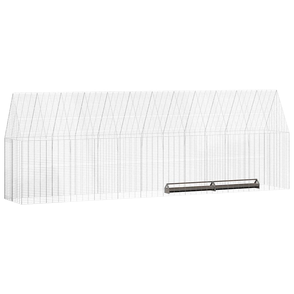 vidaXL Kippenhok 2 pcs Zilver 600 x 100 x 210 cm Gegalvaniseerd staal