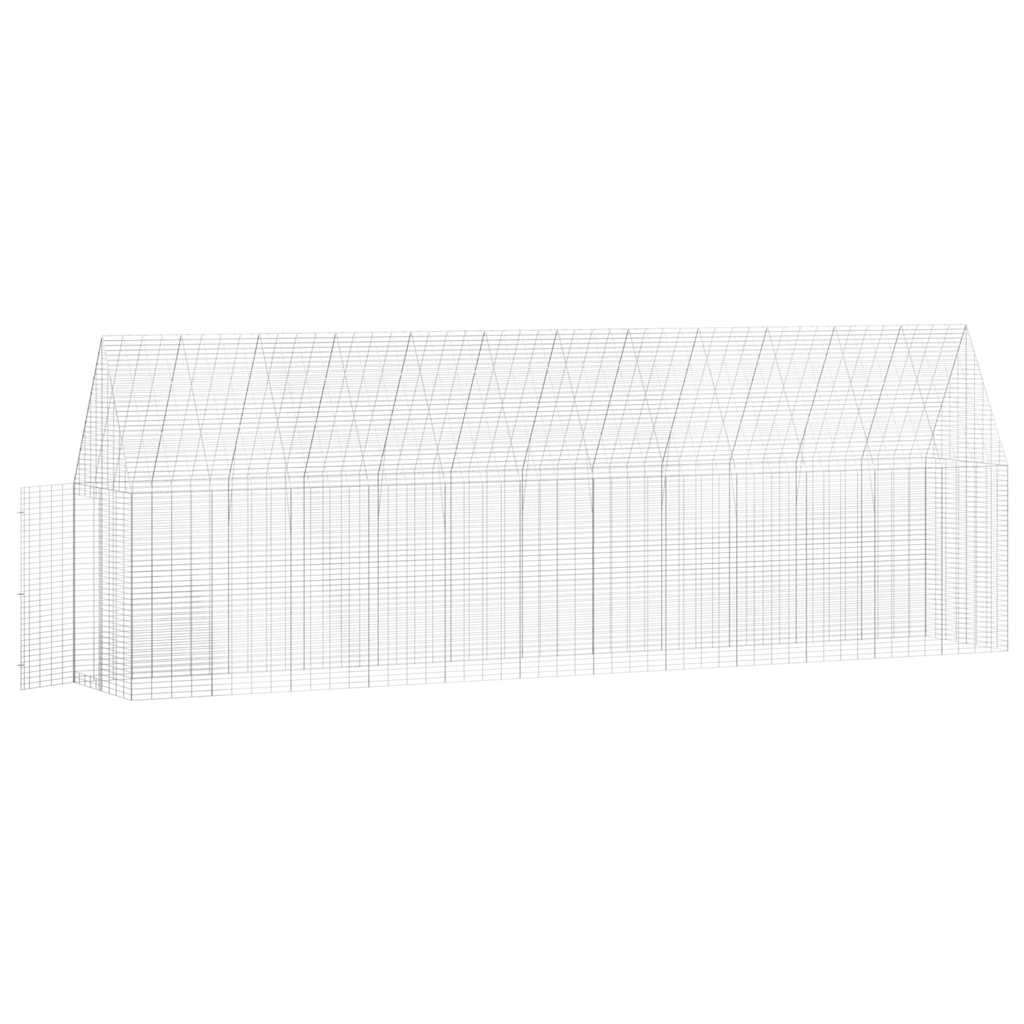 vidaXL Kippenhok 2 pcs Zilver 600 x 100 x 210 cm Gegalvaniseerd staal