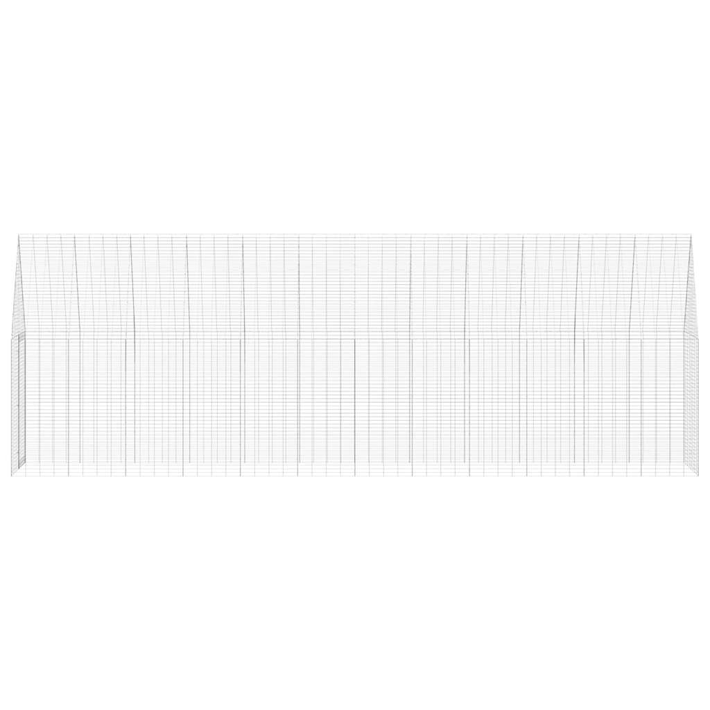 vidaXL Kippenhok 2 pcs Zilver 600 x 100 x 210 cm Gegalvaniseerd staal