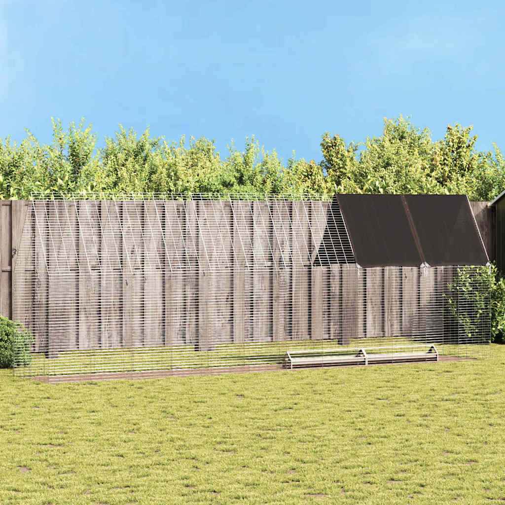 vidaXL Kippenhok 2 pcs Zilver 600 x 100 x 210 cm Gegalvaniseerd staal
