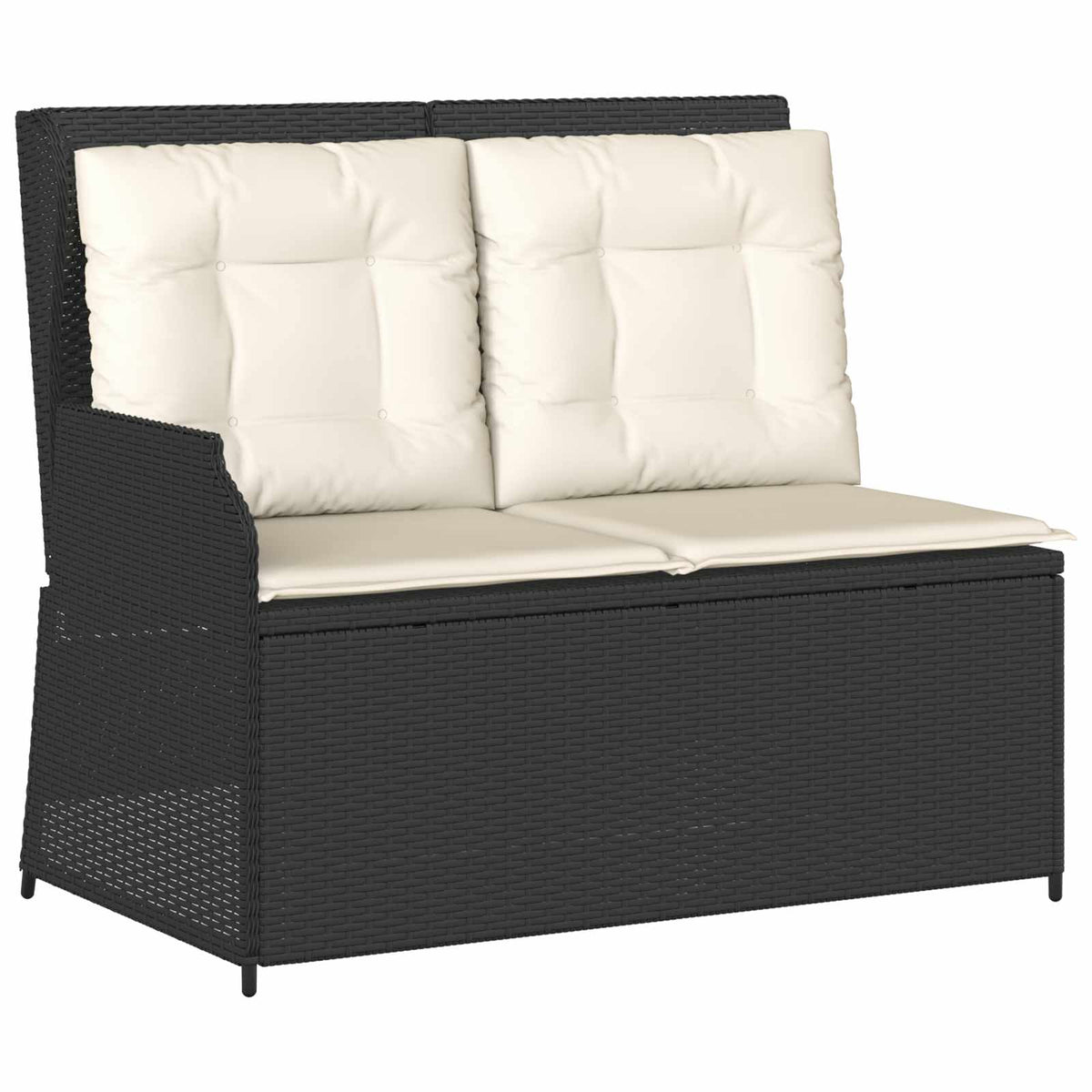 vidaXL Tuinbank met kussen Beige Poly riet