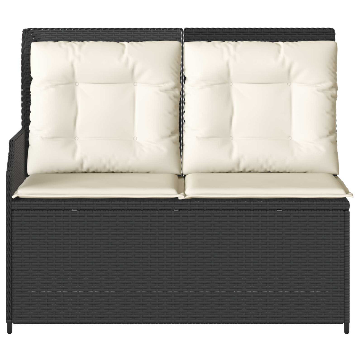 vidaXL Tuinbank met kussen Beige Poly riet