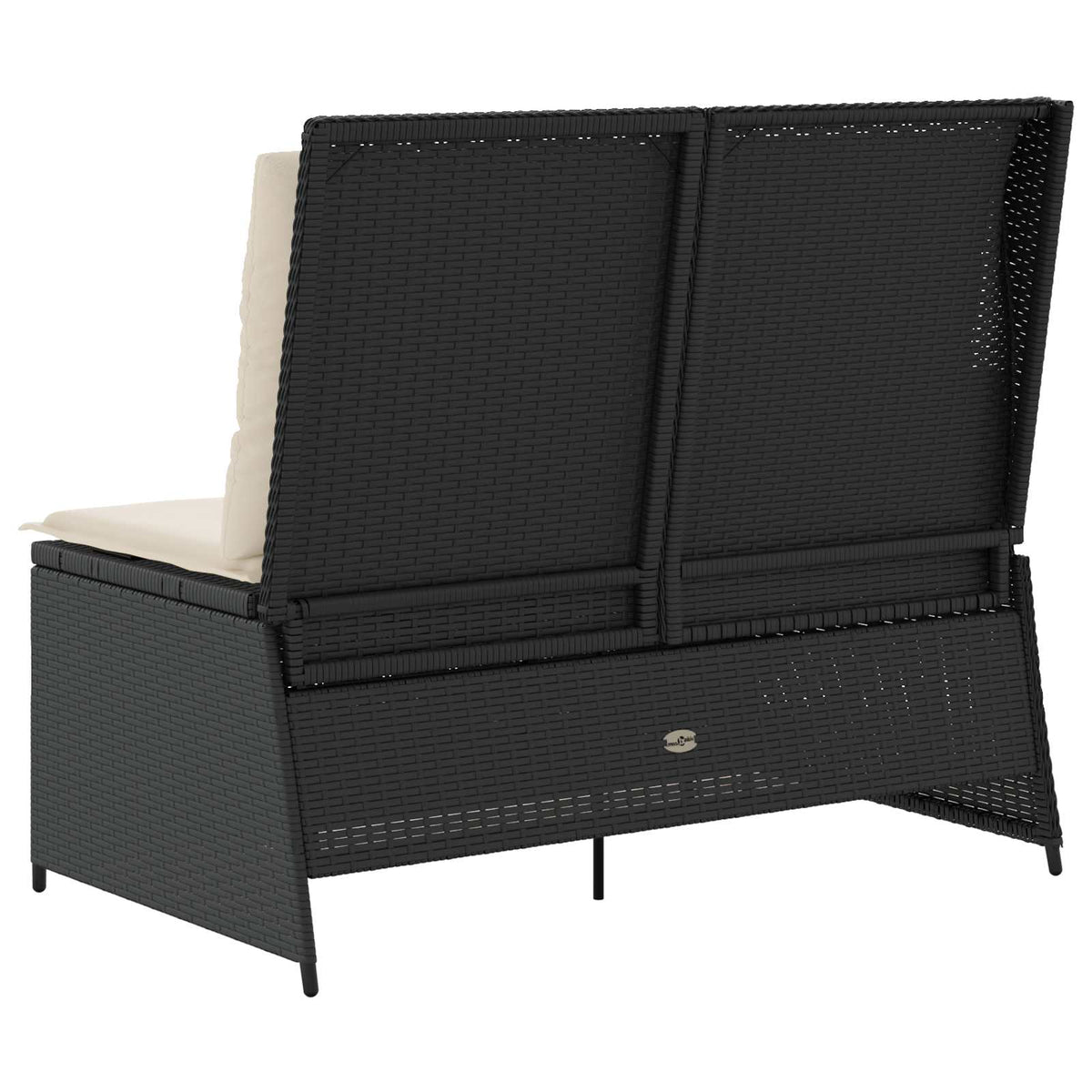 vidaXL Tuinbank met kussen Beige Poly riet