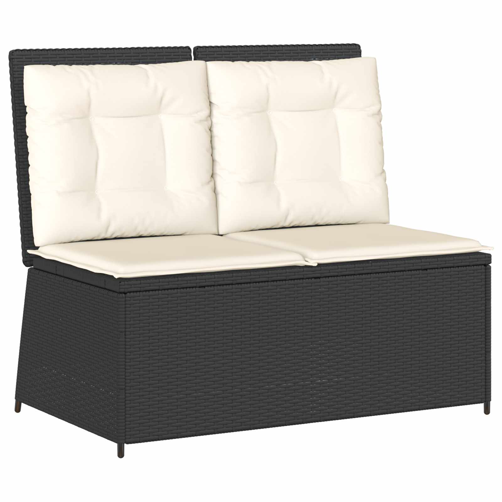 vidaXL Tuinbank met kussen Beige Poly riet